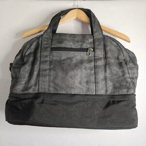 Smateria Recycled Net Duffel Bag Grey Black Travel‎ Bag Handcrafted Fair Trade